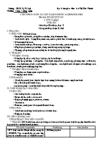 Giáo án Hóa học 9 - Tuần 28 - La Thị Thu Than