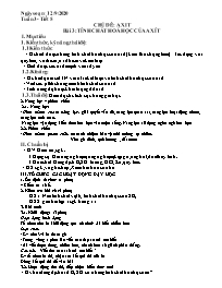 Giáo án Hóa học 9 - Tuần 3 - Năm học 2020-202