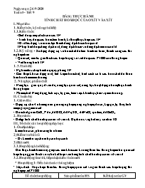 Giáo án Hóa học 9 - Tuần 5 - Năm học 2020-202