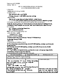 Giáo án Hóa học 9 - Tuần 6 - Năm học 2020-202