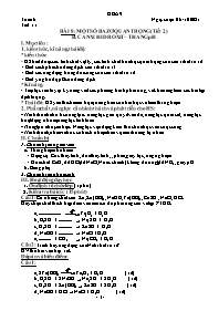 Giáo án Hóa học 9 - Tuần 6 - Năm học 2021-202