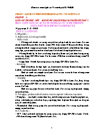 Giáo án Lịch sử 9 - Phần 1, Lịch sử thế giới 