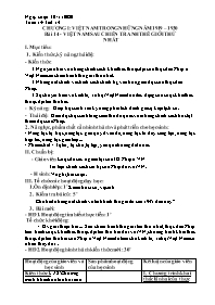 Giáo án Lịch sử 9 - Tiết 14, Bài 14: Việt Nam