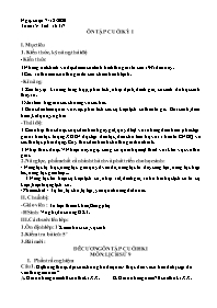 Giáo án Lịch sử 9 - Tuần 15: Ôn tập học kì I 