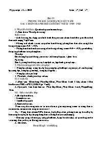Giáo án Lịch sử 9 - Tuần 17 - Năm học 2019-20