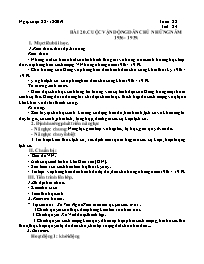 Giáo án Lịch sử 9 - Tuần 22 - Năm học 2019-20