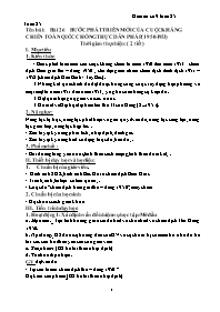 Giáo án Lịch sử 9 - Tuần 25, Bài 26: Bước phá
