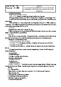 Giáo án Lịch sử 9 - Tuần 25 - Năm học 2019-20
