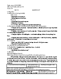 Giáo án môn Ngữ văn 9 - Tuần 19, Tiết 91-95 -