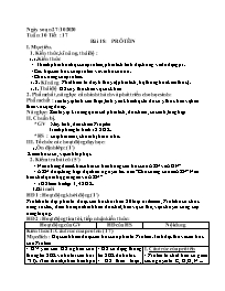 Giáo án môn Sinh học Lớp 9 - Tuần 10 - Năm họ