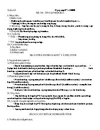 Giáo án môn Sinh học Lớp 9 - Tuần 15 - Năm họ