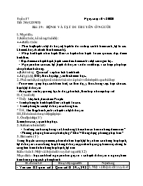 Giáo án môn Sinh học Lớp 9 - Tuần 17 - Năm họ