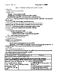 Giáo án môn Sinh học Lớp 9 - Tuần 9 - Năm học