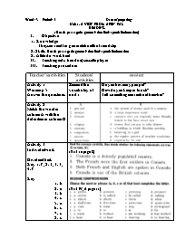 Giáo án Nâng cao Tiếng Anh 9 - Week 3, Unit 1