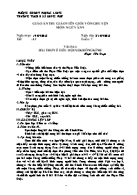 Giáo án Ngữ văn 9 - Tiết 43, Văn bản: Bài thơ