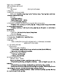 Giáo án Ngữ văn 9 - Tuần 10, Tiết 48+49 - Năm