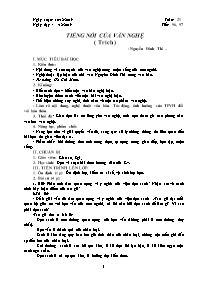 Giáo án Ngữ văn 9 - Tuần 21 - Năm học 2019-20