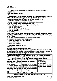 Giáo án Sinh học 9 - Tuần 14 - Võ Thị Kiều Lo