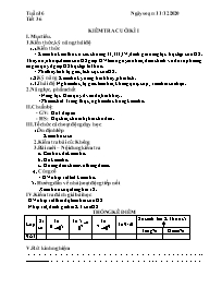 Giáo án Sinh học 9 - Tuần 16 - Năm học 2020-2