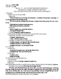Giáo án Sinh học 9 - Tuần 20 - Năm học 2020-2