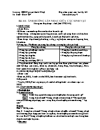 Giáo án Sinh học 9 - Tuần 22 - Lữ Mỹ Út