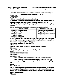 Giáo án Sinh học 9 - Tuần 22 - Năm học 2020-2
