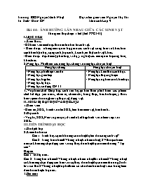 Giáo án Sinh học 9 - Tuần 22 - Năm học 2020-2