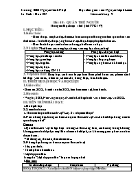 Giáo án Sinh học 9 - Tuần 24 - Năm học 2020-2