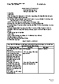 Giáo án Sinh học 9 - Tuần 25 - Võ Thị Kiều Lo