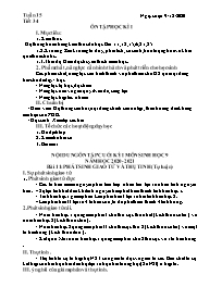 Giáo án Sinh học Lớp 9 - Tuần 15 - Năm học 20