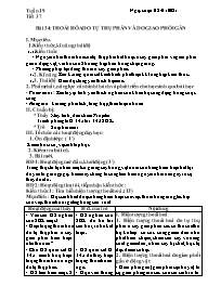 Giáo án Sinh học Lớp 9 - Tuần 19 - Năm học 20