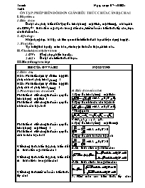 Giáo án Tăng cường Toán 9 - Tuần 6 - Năm học 
