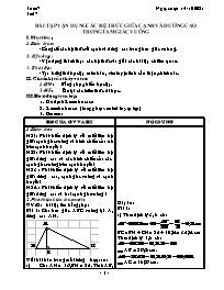 Giáo án Tăng cường Toán 9 - Tuần 7: Bài tập v