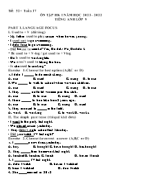 Giáo án Tiếng Anh 9 - Tuần 17, Tiết 32: Ôn tậ