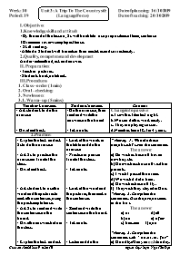 Giáo án Tiếng Anh 9 - Week 10 - Năm học 2019-2020 - Ngô Tấn Đạt