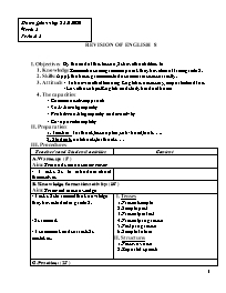 Giáo án Tiếng Anh 9 - Week 1+2 - Năm học 2020