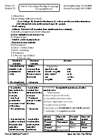 Giáo án Tiếng Anh 9 - Week 13 - Năm học 2019-2020 - Ngô Tấn Đạt