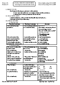 Giáo án Tiếng Anh 9 - Week 19 - Năm học 2019-2020 - Ngô Tấn Đạt