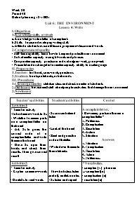 Giáo án Tiếng Anh 9 - Week 20, Unit 6+7 - Năm