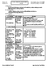 Giáo án Tiếng Anh 9 - Week 21 - Năm học 2019-2020 - Ngô Tấn Đạt