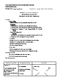 Giáo án Tiếng Anh 9 - Week 22 - Năm học 2020-