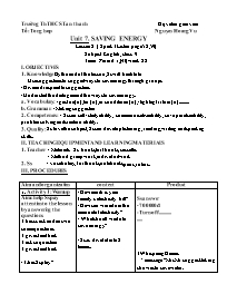 Giáo án Tiếng Anh 9 - Week 22 - Năm học 2022-