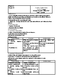 Giáo án Tiếng Anh 9 - Week 23 - Năm học 2020-