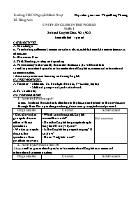 Giáo án Tiếng Anh 9 - Week 25 - Phạm Hồng Phư