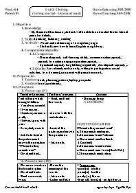 Giáo án Tiếng Anh 9 - Week 4 - Năm học 2019-2