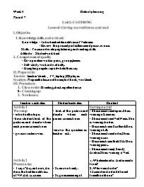 Giáo án Tiếng Anh 9 - Week 4, Unit 2: Clothin