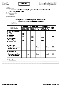 Giáo án Tiếng Anh 9 - Week 7 - Năm học 2019-2020 - Ngô Tấn Đạt