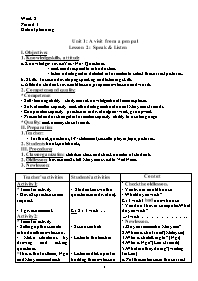 Giáo án Tiếng Anh Lớp 9 - Week 2