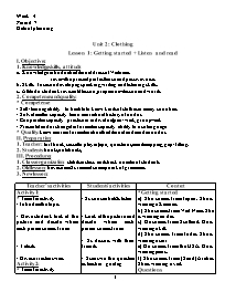 Giáo án Tiếng Anh Lớp 9 - Week 4