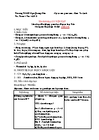 Giáo án Toán 9 (Đại số) - Tuần 13 - Năm học 2